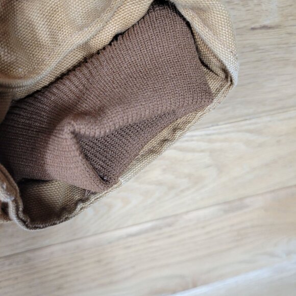 Carhartt Mens XL Tan Duck Canvas Work Jacket Corduroy Collar Quilted Lining - Picture 8 of 16